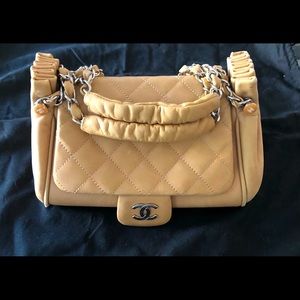 Chanel Classic Beige Bag with Flap.  Authentic